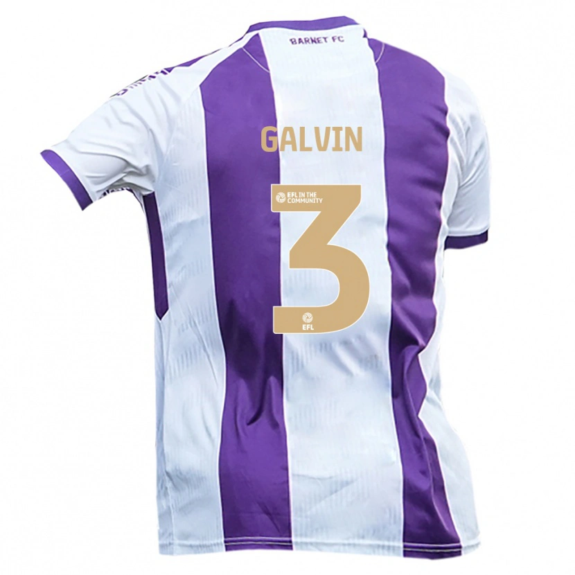 Danxen Barn Ryan Galvin #3 Vit Lila Bortatröja Matchtröjor 2025/26 Tröjor T-Tröja