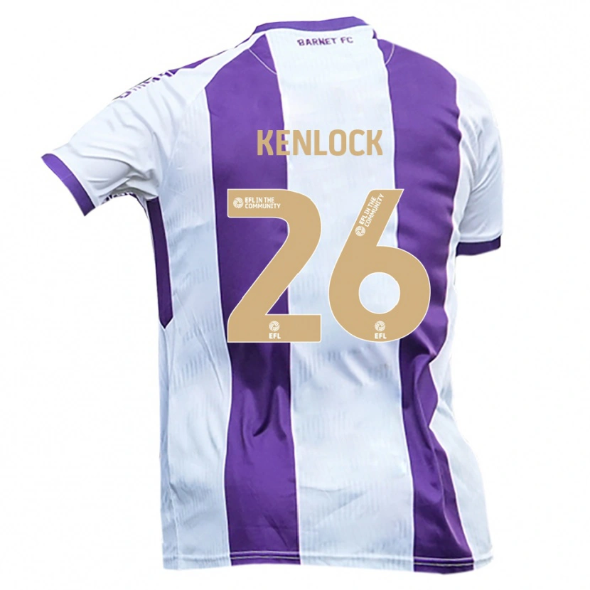 Danxen Barn Myles Kenlock #26 Vit Lila Bortatröja Matchtröjor 2025/26 Tröjor T-Tröja