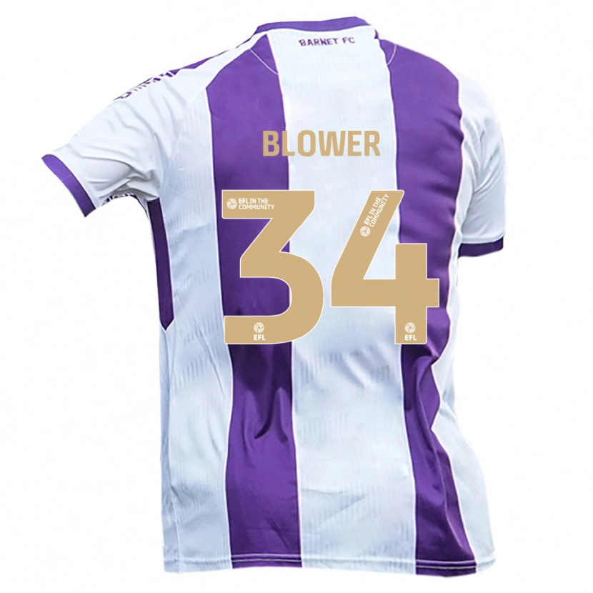 Danxen Barn Jack Blower #34 Vit Lila Bortatröja Matchtröjor 2025/26 Tröjor T-Tröja