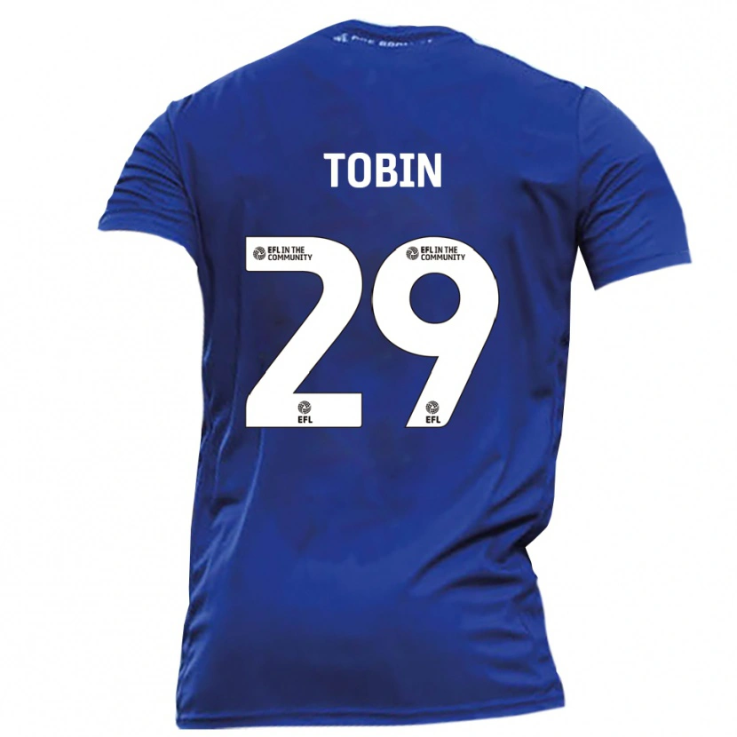 Danxen Barn Josh Tobin #29 Blå Vit Bortatröja Matchtröjor 2025/26 Tröjor T-Tröja