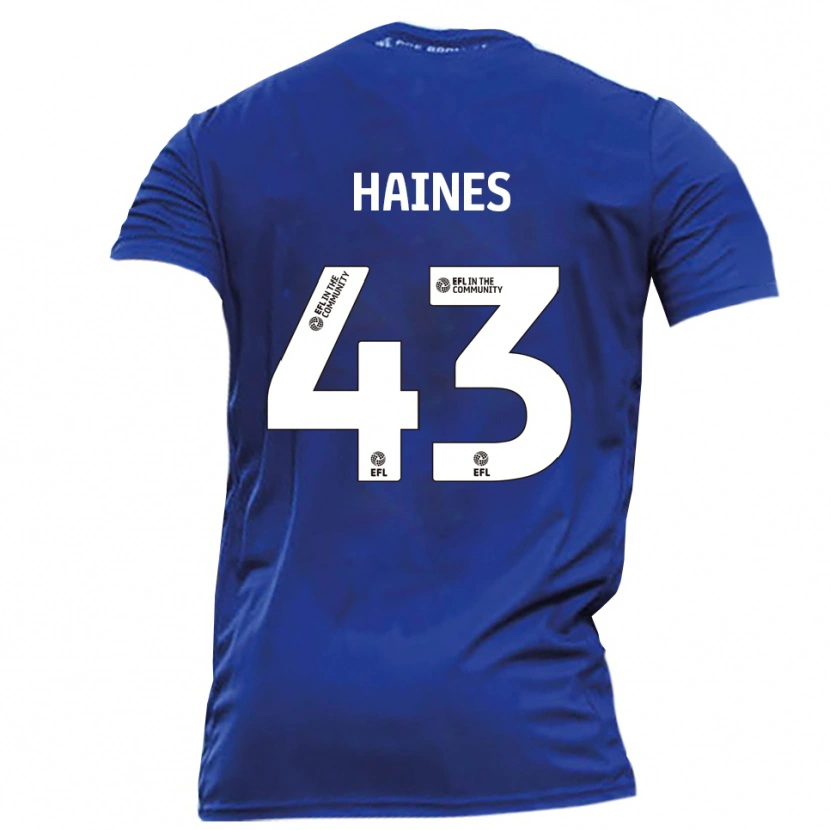 Danxen Barn Harry Haines #43 Blå Vit Bortatröja Matchtröjor 2025/26 Tröjor T-Tröja