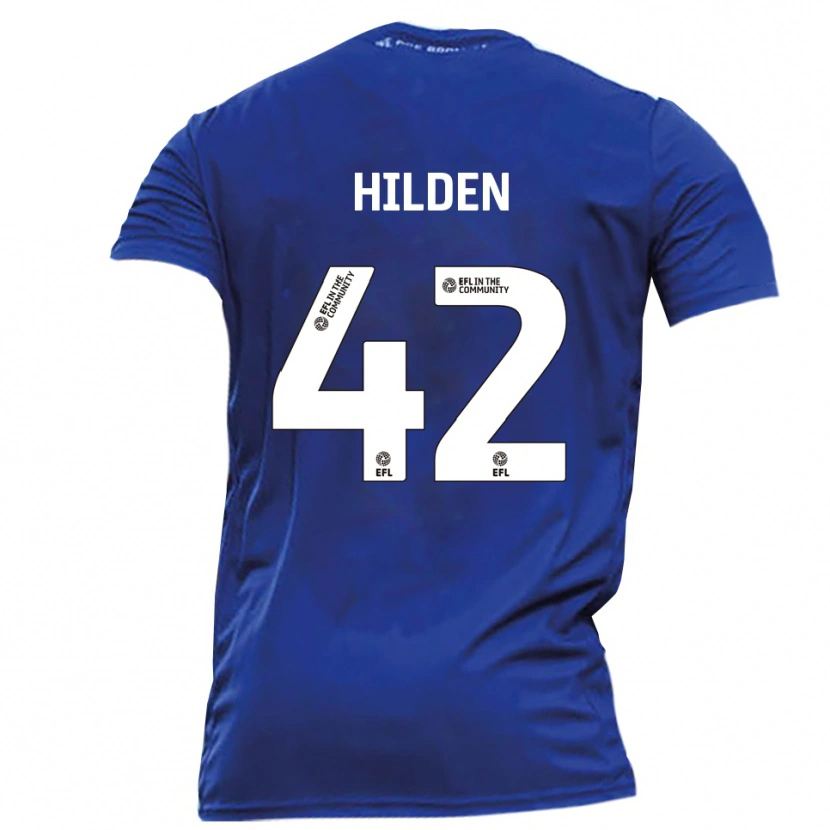 Danxen Barn Alfie Hilden #42 Blå Vit Bortatröja Matchtröjor 2025/26 Tröjor T-Tröja