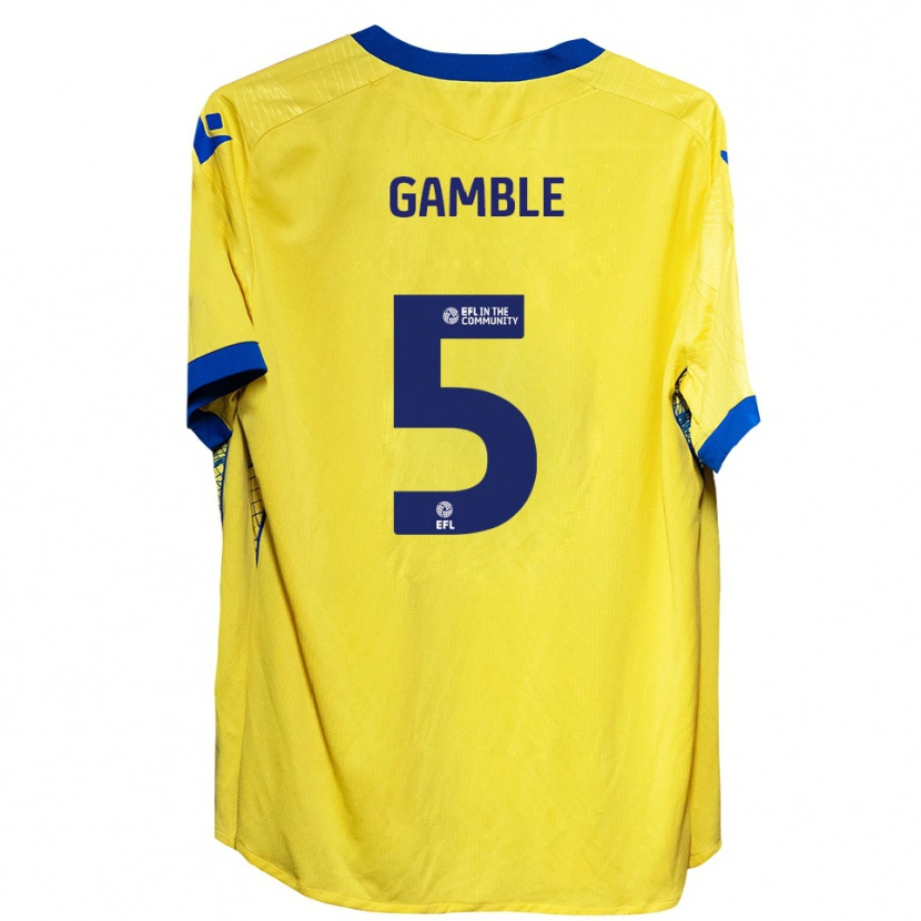 Danxen Barn Niamh Gamble #5 Gul Blå Bortatröja Matchtröjor 2025/26 Tröjor T-Tröja