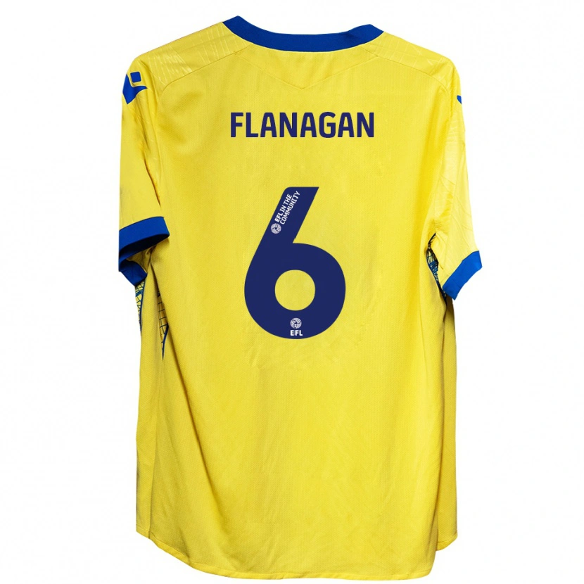 Danxen Barn Tom Flanagan #6 Gul Blå Bortatröja Matchtröjor 2025/26 Tröjor T-Tröja