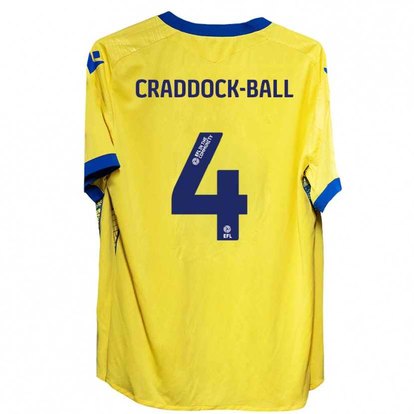 Danxen Barn Cassie Craddock-Ball #4 Gul Blå Bortatröja Matchtröjor 2025/26 Tröjor T-Tröja