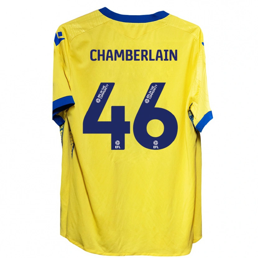Danxen Barn Harrison Chamberlain #46 Gul Blå Bortatröja Matchtröjor 2025/26 Tröjor T-Tröja