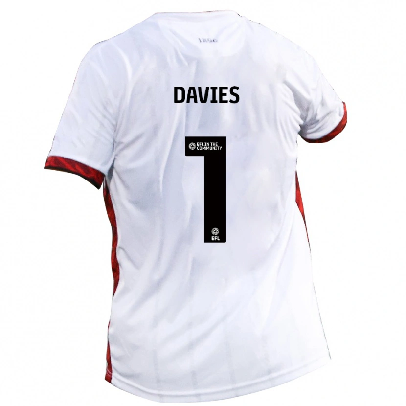 Danxen Barn Harvey Davies #1 Vit Röd Svart Bortatröja Matchtröjor 2025/26 Tröjor T-Tröja