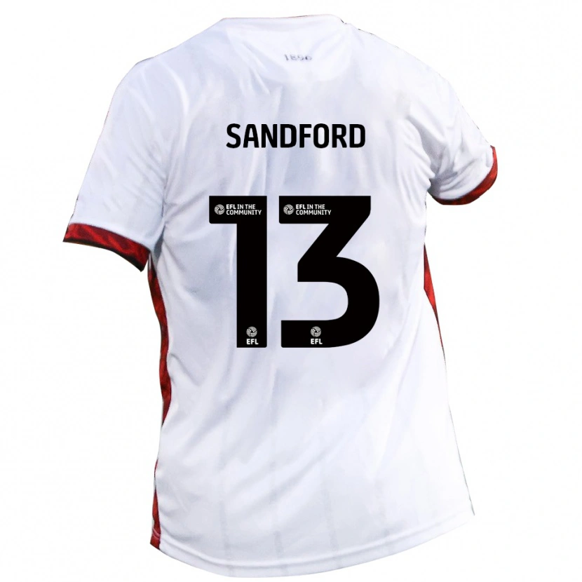 Danxen Barn Ryan Sandford #13 Vit Röd Svart Bortatröja Matchtröjor 2025/26 Tröjor T-Tröja