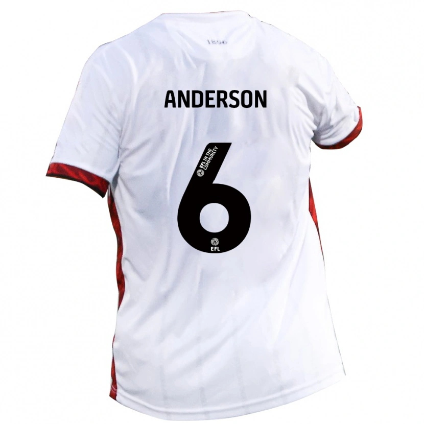 Danxen Barn Max Anderson #6 Vit Röd Svart Bortatröja Matchtröjor 2025/26 Tröjor T-Tröja