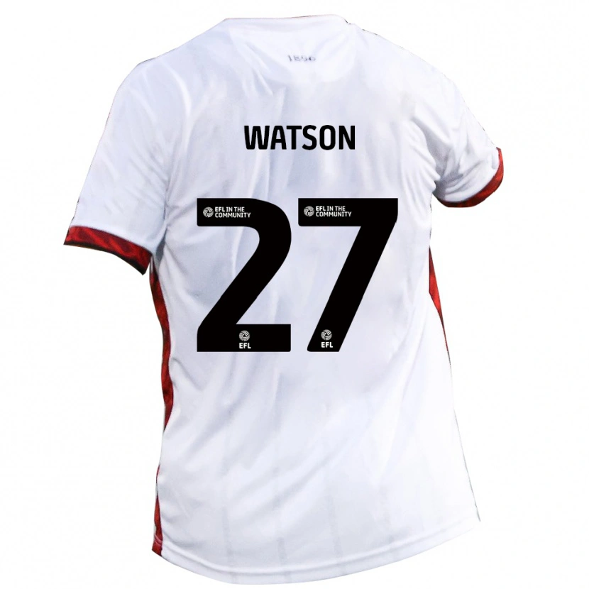 Danxen Barn Louie Watson #27 Vit Röd Svart Bortatröja Matchtröjor 2025/26 Tröjor T-Tröja