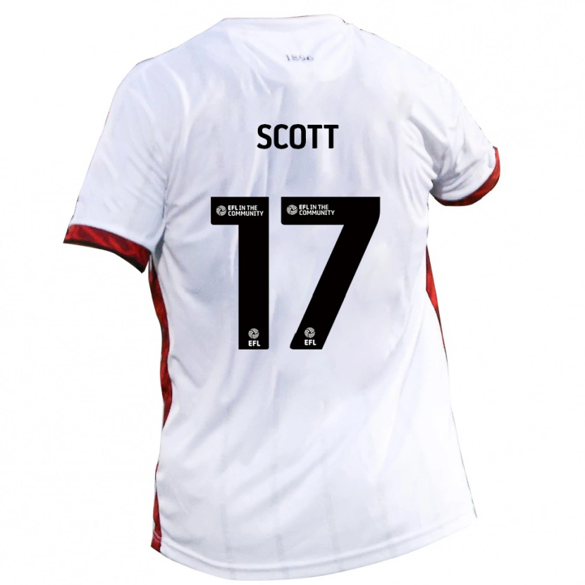Danxen Barn Kyle Scott #17 Vit Röd Svart Bortatröja Matchtröjor 2025/26 Tröjor T-Tröja