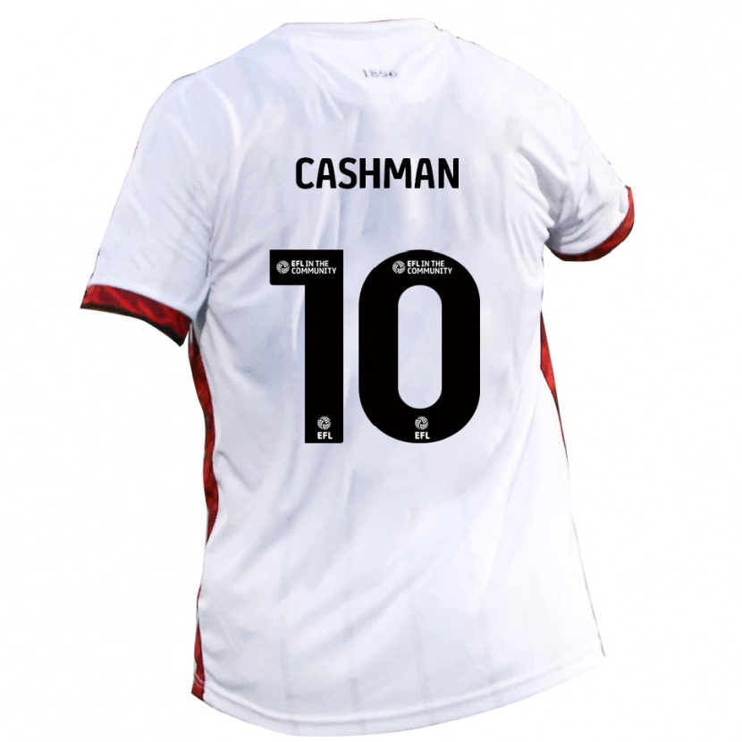Danxen Barn Danny Cashman #10 Vit Röd Svart Bortatröja Matchtröjor 2025/26 Tröjor T-Tröja