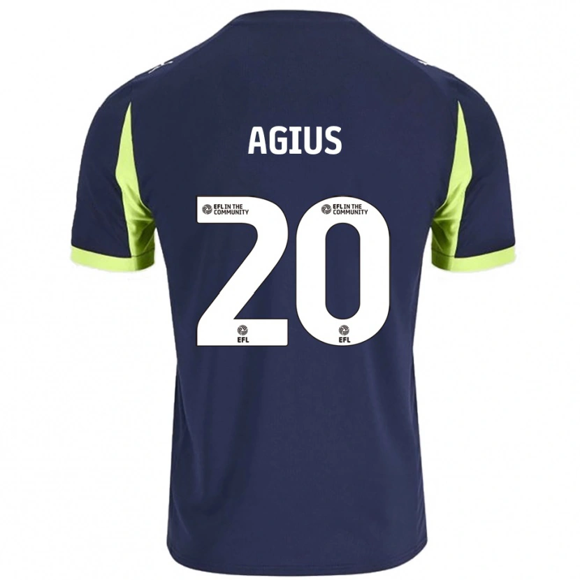 Danxen Barn Calum Agius #20 Marin Fluorescerande Grön Bortatröja Matchtröjor 2025/26 Tröjor T-Tröja