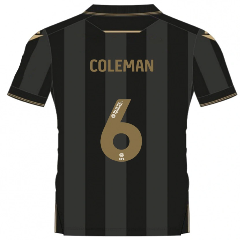 Danxen Barn Ethan Coleman #6 Svart Guld Bortatröja Matchtröjor 2025/26 Tröjor T-Tröja