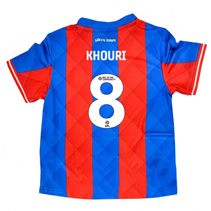 Danxen Barn Evan Khouri #8 Blå Röd Vit Bortatröja Matchtröjor 2025/26 Tröjor T-Tröja