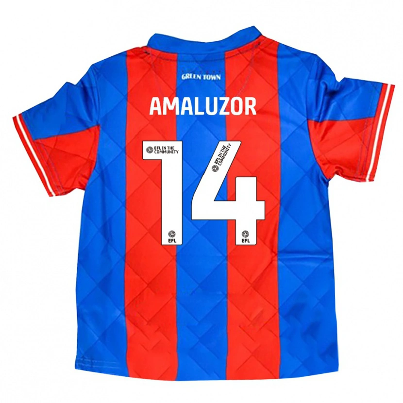 Danxen Barn Justin Amaluzor #14 Blå Röd Vit Bortatröja Matchtröjor 2025/26 Tröjor T-Tröja