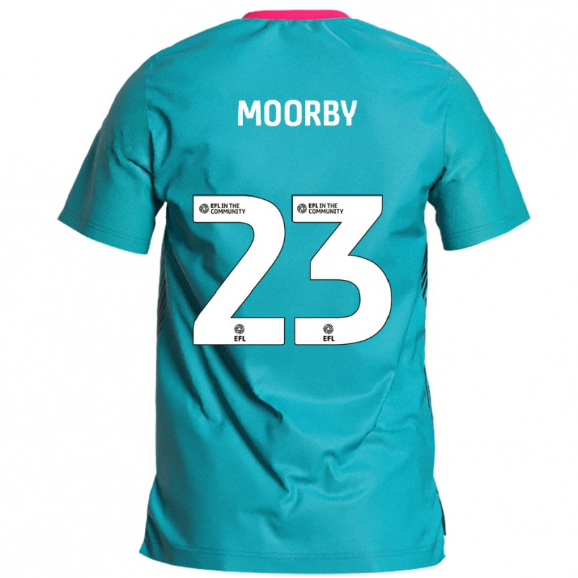 Danxen Barn James Moorby #23 Himmelsblå Rosa Bortatröja Matchtröjor 2025/26 Tröjor T-Tröja