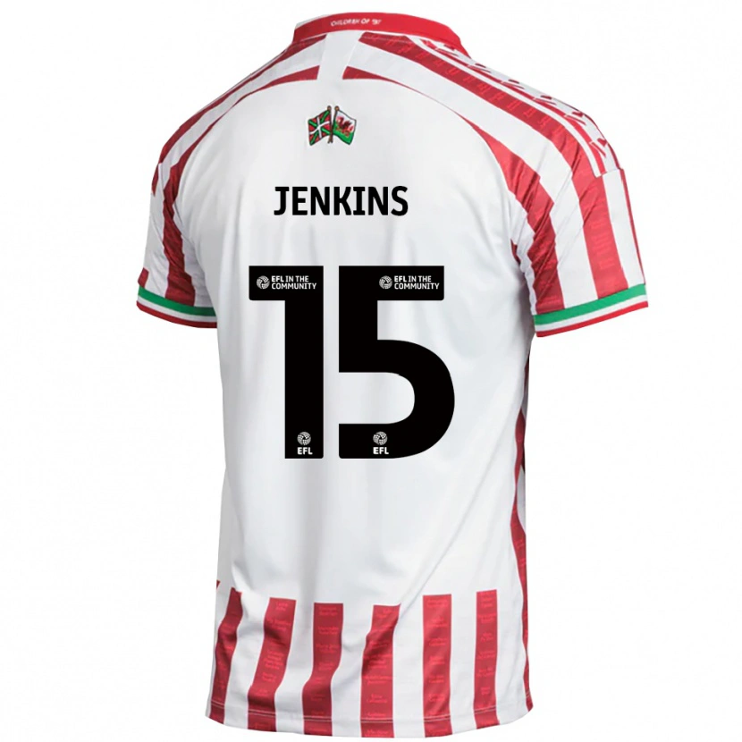 Danxen Barn Lee Jenkins #15 Röd Vit Bortatröja Matchtröjor 2025/26 Tröjor T-Tröja
