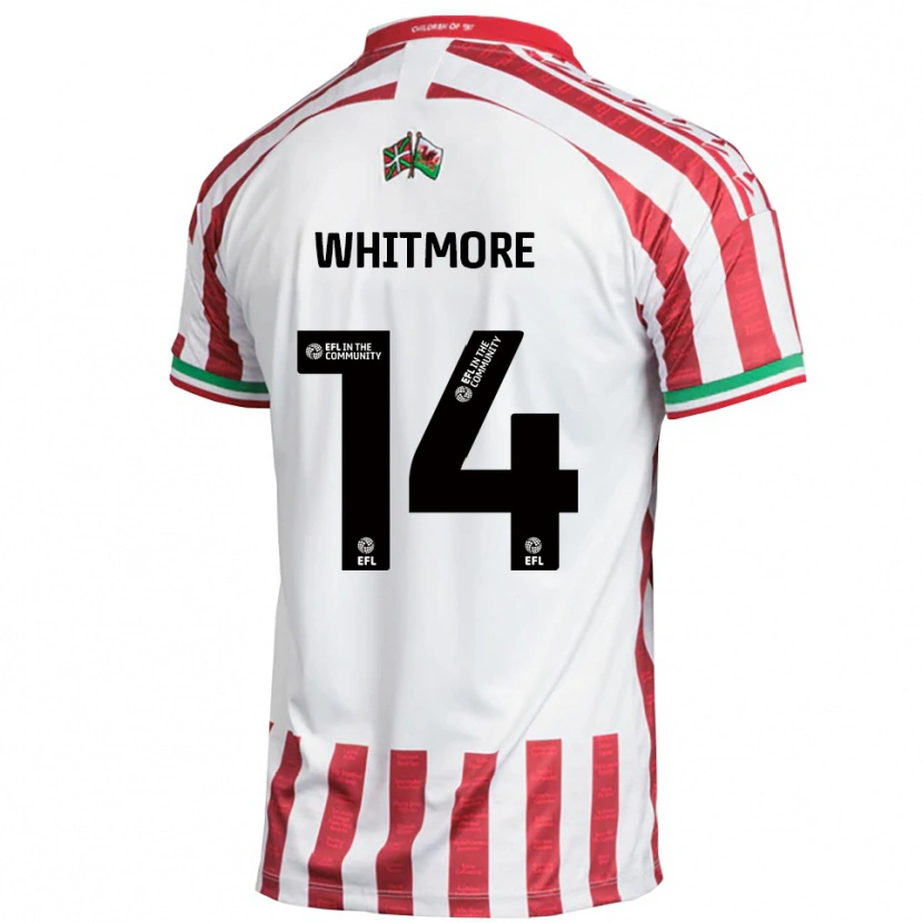 Danxen Barn Kai Whitmore #14 Röd Vit Bortatröja Matchtröjor 2025/26 Tröjor T-Tröja