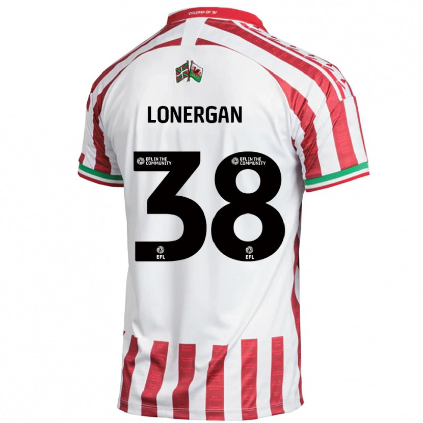 Danxen Barn Riley Lonergan #38 Röd Vit Bortatröja Matchtröjor 2025/26 Tröjor T-Tröja