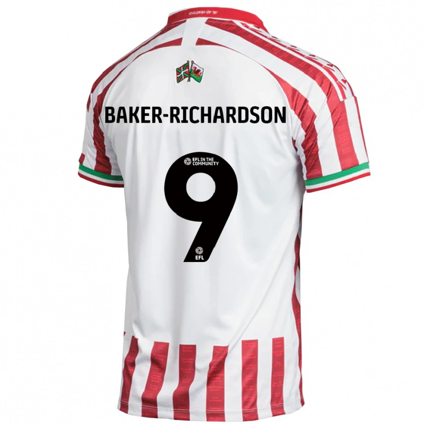 Danxen Barn Courtney Baker-Richardson #9 Röd Vit Bortatröja Matchtröjor 2025/26 Tröjor T-Tröja