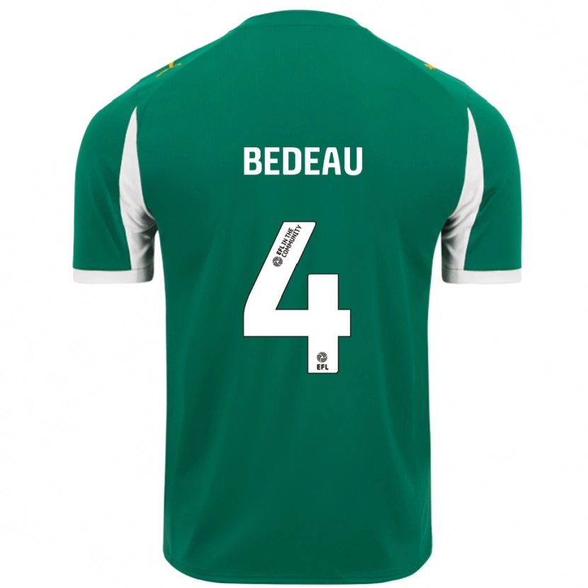 Danxen Barn Jacob Bedeau #4 Grön Vit Bortatröja Matchtröjor 2025/26 Tröjor T-Tröja