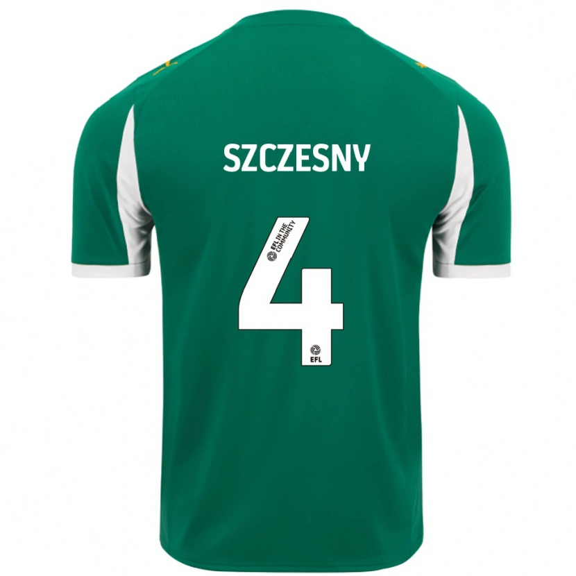 Danxen Barn Nikos Szczesny #4 Grön Vit Bortatröja Matchtröjor 2025/26 Tröjor T-Tröja