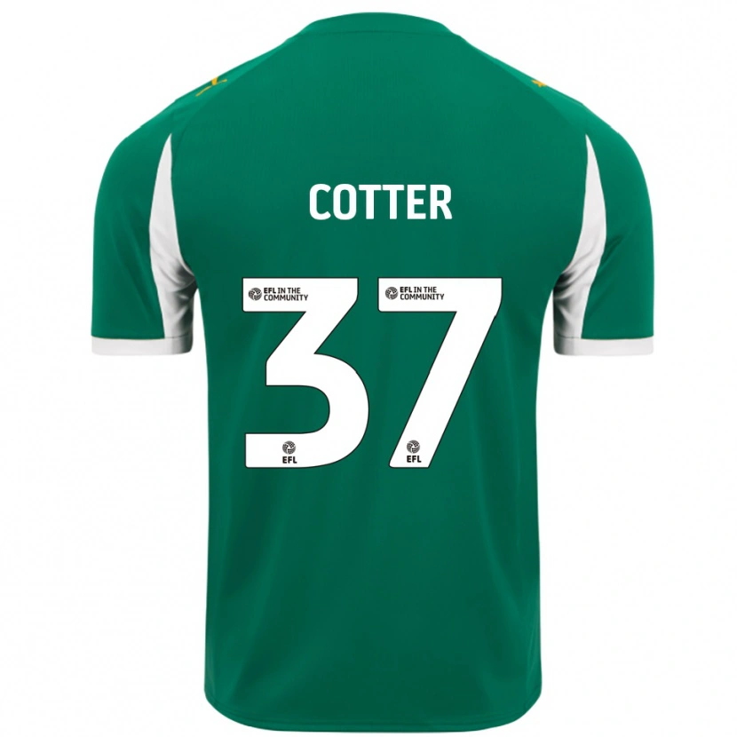 Danxen Barn Barry Cotter #37 Grön Vit Bortatröja Matchtröjor 2025/26 Tröjor T-Tröja
