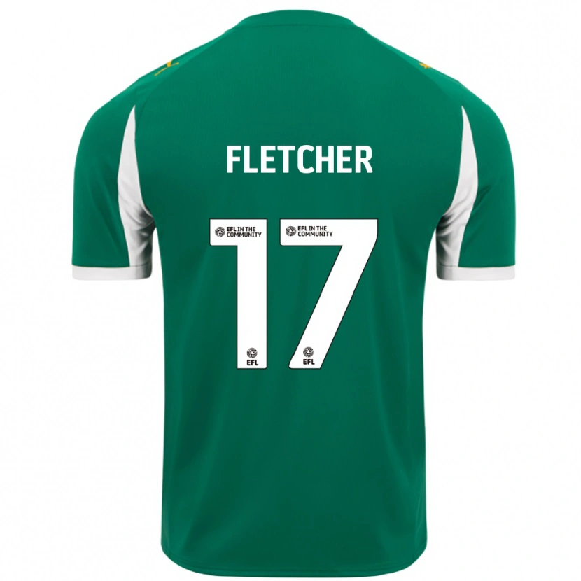 Danxen Barn Luca Fletcher #17 Grön Vit Bortatröja Matchtröjor 2025/26 Tröjor T-Tröja