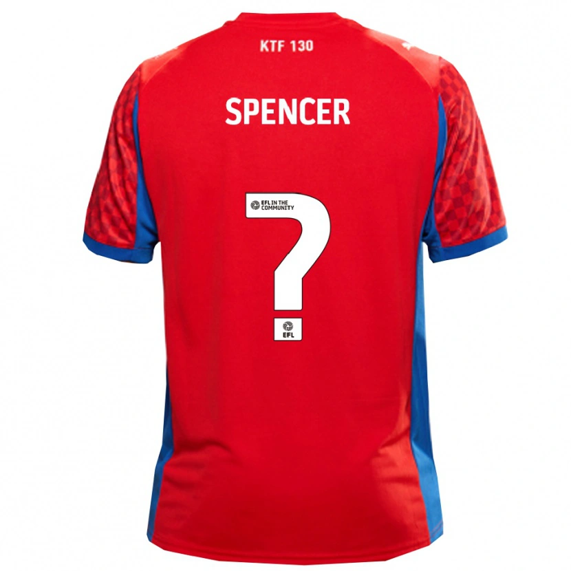 Danxen Barn Ryan Spencer #0 Röd Blå Bortatröja Matchtröjor 2025/26 Tröjor T-Tröja