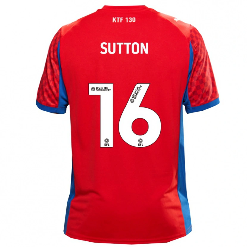 Danxen Barn Will Sutton #16 Röd Blå Bortatröja Matchtröjor 2025/26 Tröjor T-Tröja