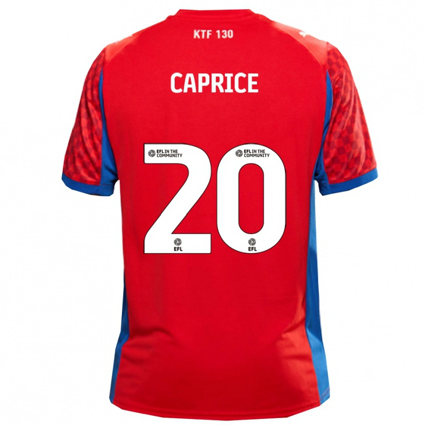 Danxen Barn Jake Caprice #20 Röd Blå Bortatröja Matchtröjor 2025/26 Tröjor T-Tröja