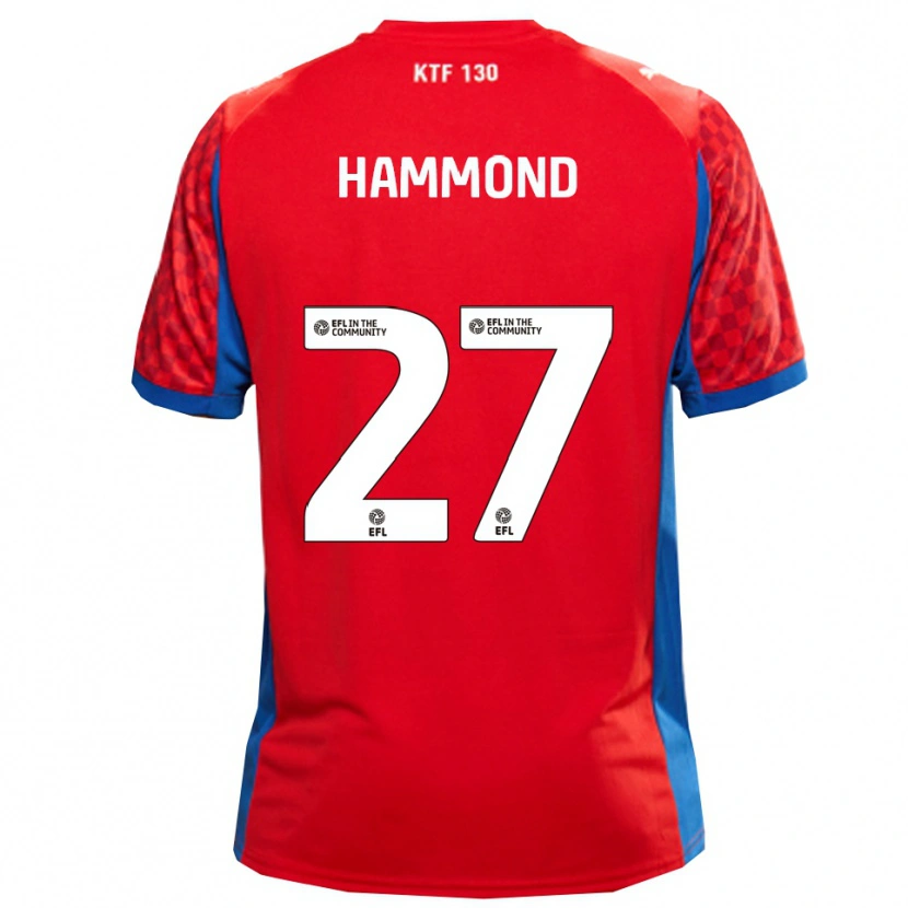 Danxen Barn Oliver Hammond #27 Röd Blå Bortatröja Matchtröjor 2025/26 Tröjor T-Tröja