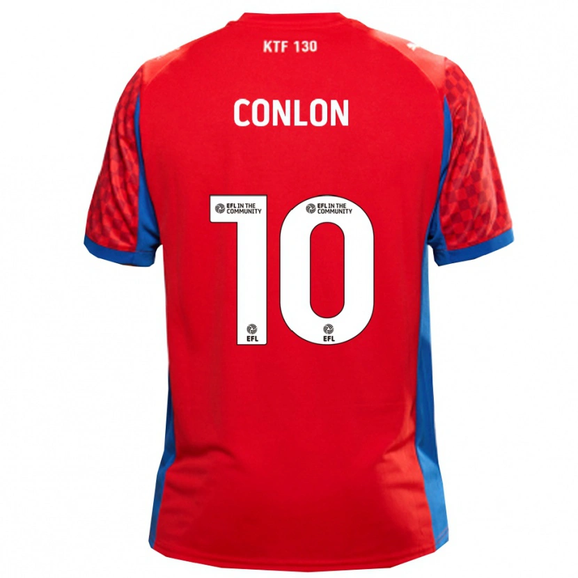 Danxen Barn Tom Conlon #10 Röd Blå Bortatröja Matchtröjor 2025/26 Tröjor T-Tröja