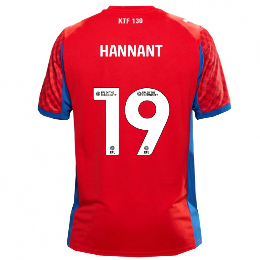 Danxen Barn Luke Hannant #19 Röd Blå Bortatröja Matchtröjor 2025/26 Tröjor T-Tröja