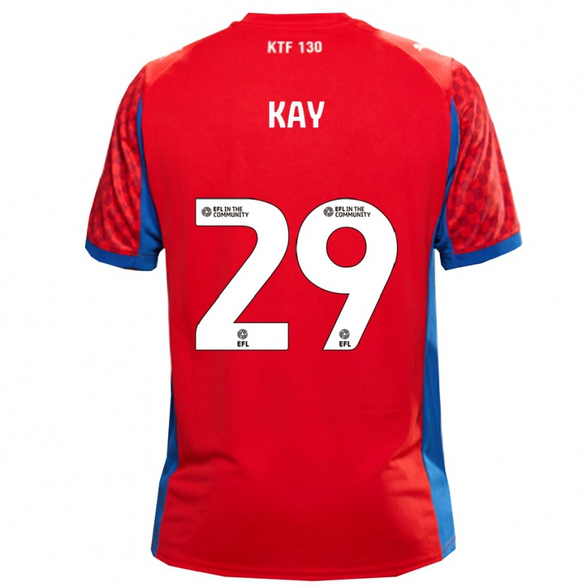 Danxen Barn Josh Kay #29 Röd Blå Bortatröja Matchtröjor 2025/26 Tröjor T-Tröja