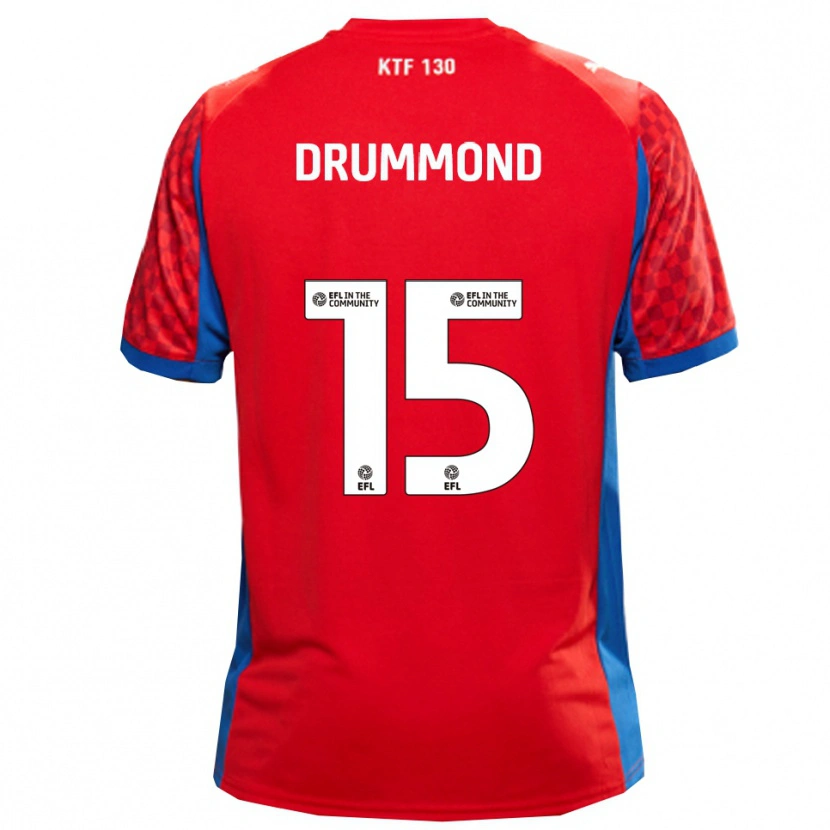 Danxen Barn Kane Drummond #15 Röd Blå Bortatröja Matchtröjor 2025/26 Tröjor T-Tröja