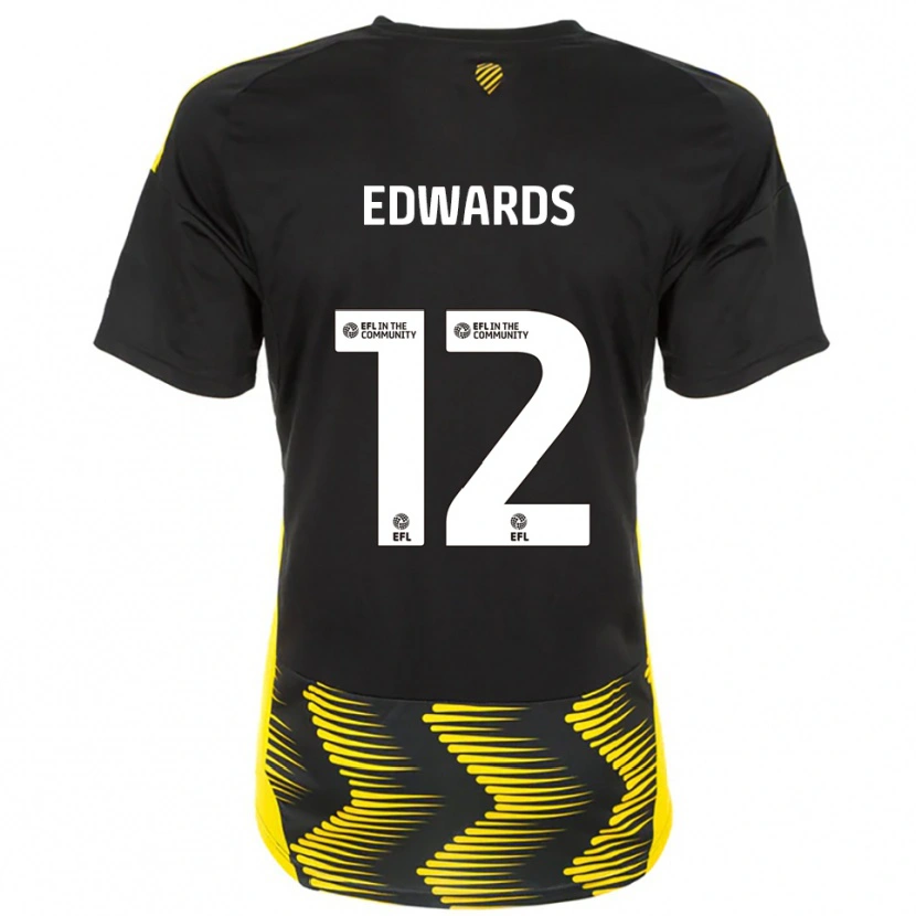 Danxen Barn Tom Edwards #12 Svart Gul Bortatröja Matchtröjor 2025/26 Tröjor T-Tröja