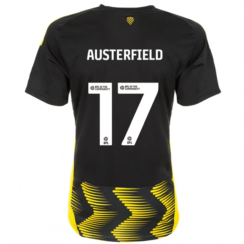 Danxen Barn Josh Austerfield #17 Svart Gul Bortatröja Matchtröjor 2025/26 Tröjor T-Tröja