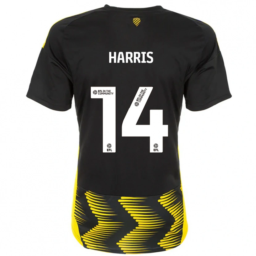 Danxen Barn Kadeem Harris #14 Svart Gul Bortatröja Matchtröjor 2025/26 Tröjor T-Tröja