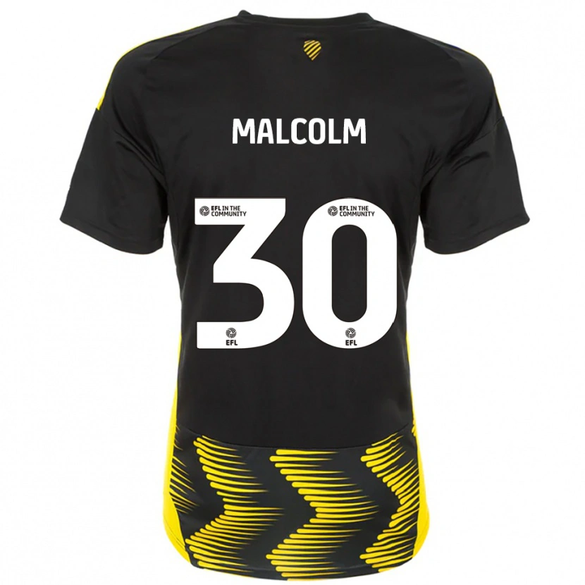 Danxen Barn Kyrell Malcolm #30 Svart Gul Bortatröja Matchtröjor 2025/26 Tröjor T-Tröja
