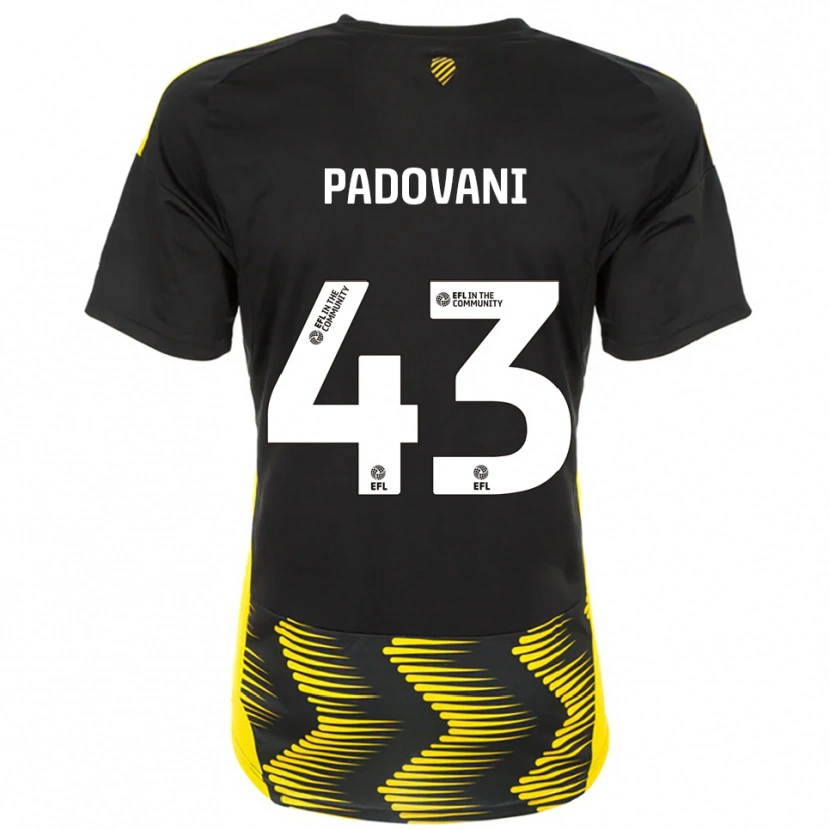 Danxen Barn Bruno Padovani #43 Svart Gul Bortatröja Matchtröjor 2025/26 Tröjor T-Tröja