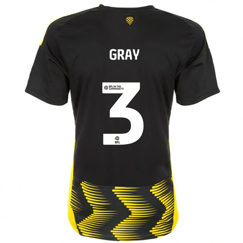 Danxen Barn Rebecca Gray #3 Svart Gul Bortatröja Matchtröjor 2025/26 Tröjor T-Tröja