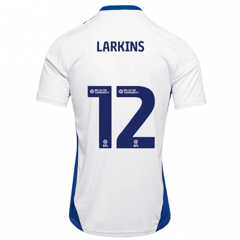 Danxen Barn Kian Larkins #12 Vit Blå Bortatröja Matchtröjor 2025/26 Tröjor T-Tröja