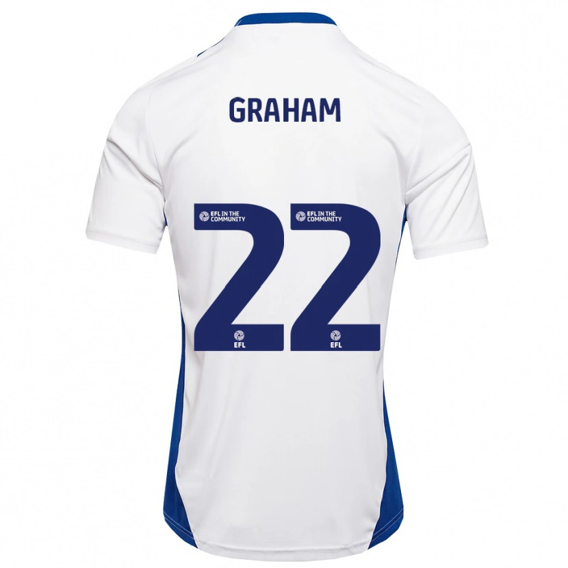 Danxen Barn Jess Graham #22 Vit Blå Bortatröja Matchtröjor 2025/26 Tröjor T-Tröja