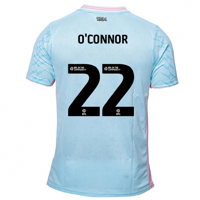 Danxen Barn Lee O'connor #22 Himmelsblå Rosa Bortatröja Matchtröjor 2025/26 Tröjor T-Tröja