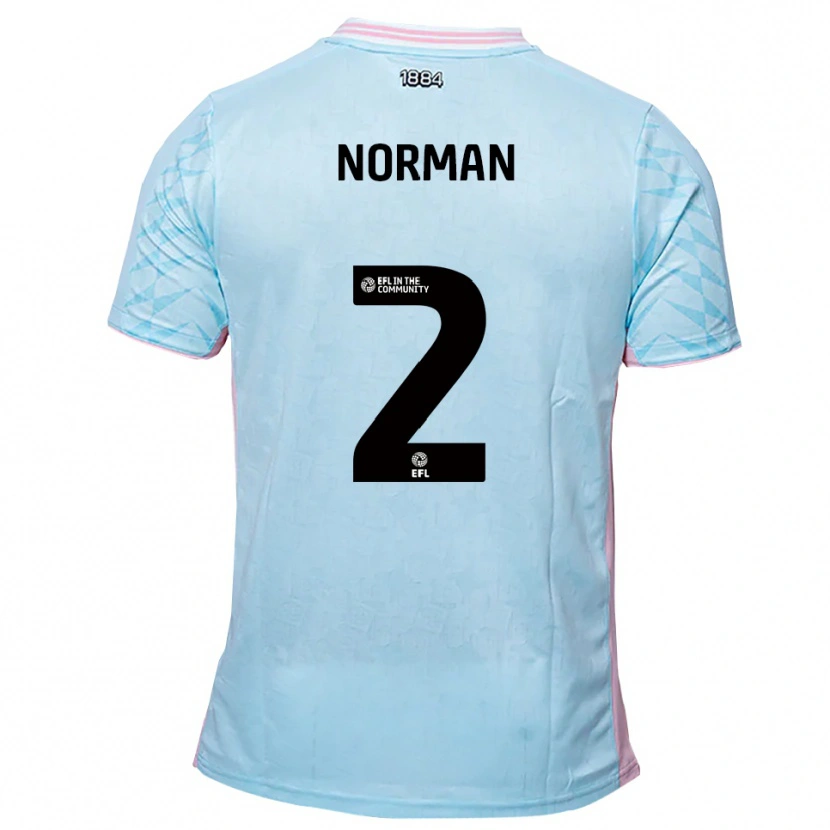 Danxen Barn Cameron Norman #2 Himmelsblå Rosa Bortatröja Matchtröjor 2025/26 Tröjor T-Tröja