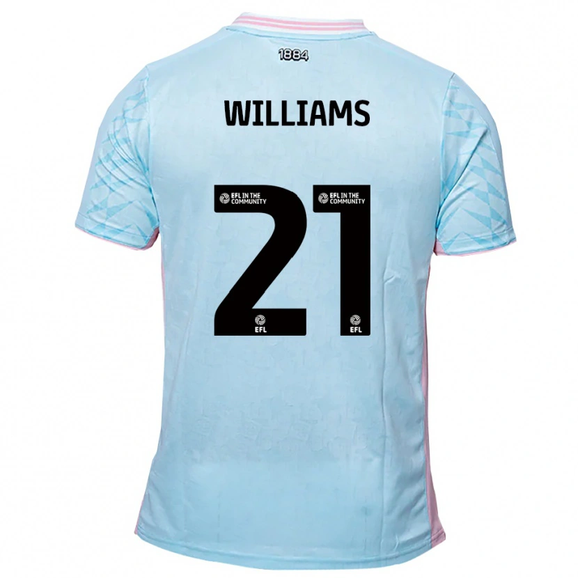 Danxen Barn Josh Williams #21 Himmelsblå Rosa Bortatröja Matchtröjor 2025/26 Tröjor T-Tröja