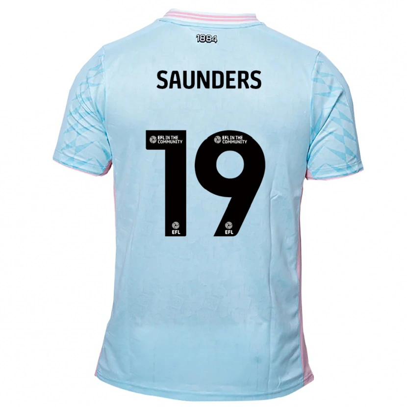 Danxen Barn Harvey Saunders #19 Himmelsblå Rosa Bortatröja Matchtröjor 2025/26 Tröjor T-Tröja
