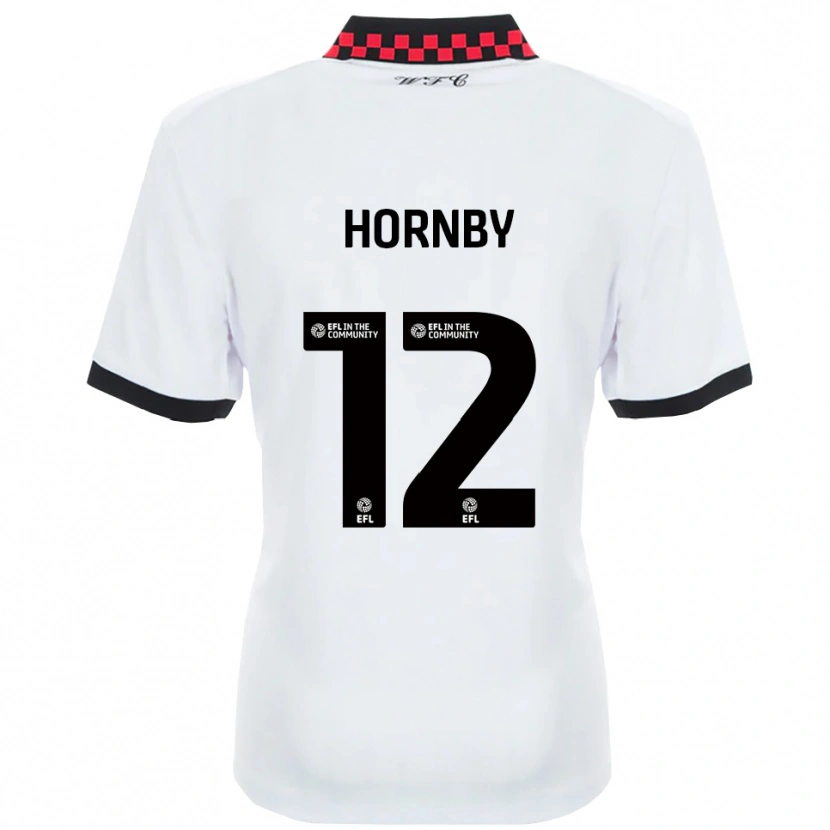 Danxen Barn Sam Hornby #12 Vit Svart Bortatröja Matchtröjor 2025/26 Tröjor T-Tröja